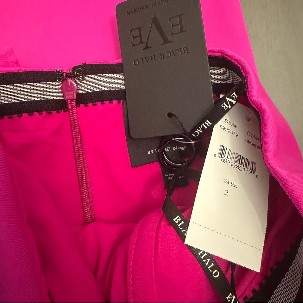 $575 Black Halo Women's Divina Gown Maxi Dress Pink Strapless 2 - Picture 10 of 14